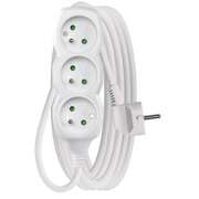 Przedłużacz 5 m / 3 gniazda / biały / PVC / 1 mm2