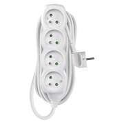 Przedłużacz 5 m / 4 gniazda / biały / PVC / 1 mm2