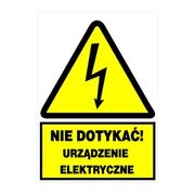 Tablica samoprzylepna 74x105 "NIE DOTYKAĆ URZĄDZENIE ELEKTRYCZNE" NO3-NDUE