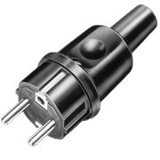 Wtyczka gumowa 16A 2P+Z 230V IP44 Uni-Schuko czarna