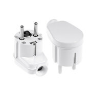 WT-16U BIAŁY Wtyczka kątowa rozbieralna Uni-Schuko, 2p+Z Schuko, 16A, 250V