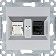 lumina Gniazdo RJ11/12 + RJ45, srebrny