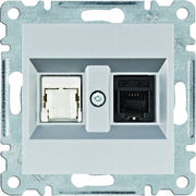 lumina Gniazdo RJ11/12 + RJ45, srebrny