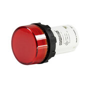 Lampka sygnalizacyjna MB z LED, monoblok, 24V AC/DC, płaski klosz, czerwona