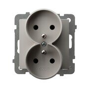 AS Gniazdo podw&oacute;jne z uziemieniem moduł bez ramki - kolor kaszmir